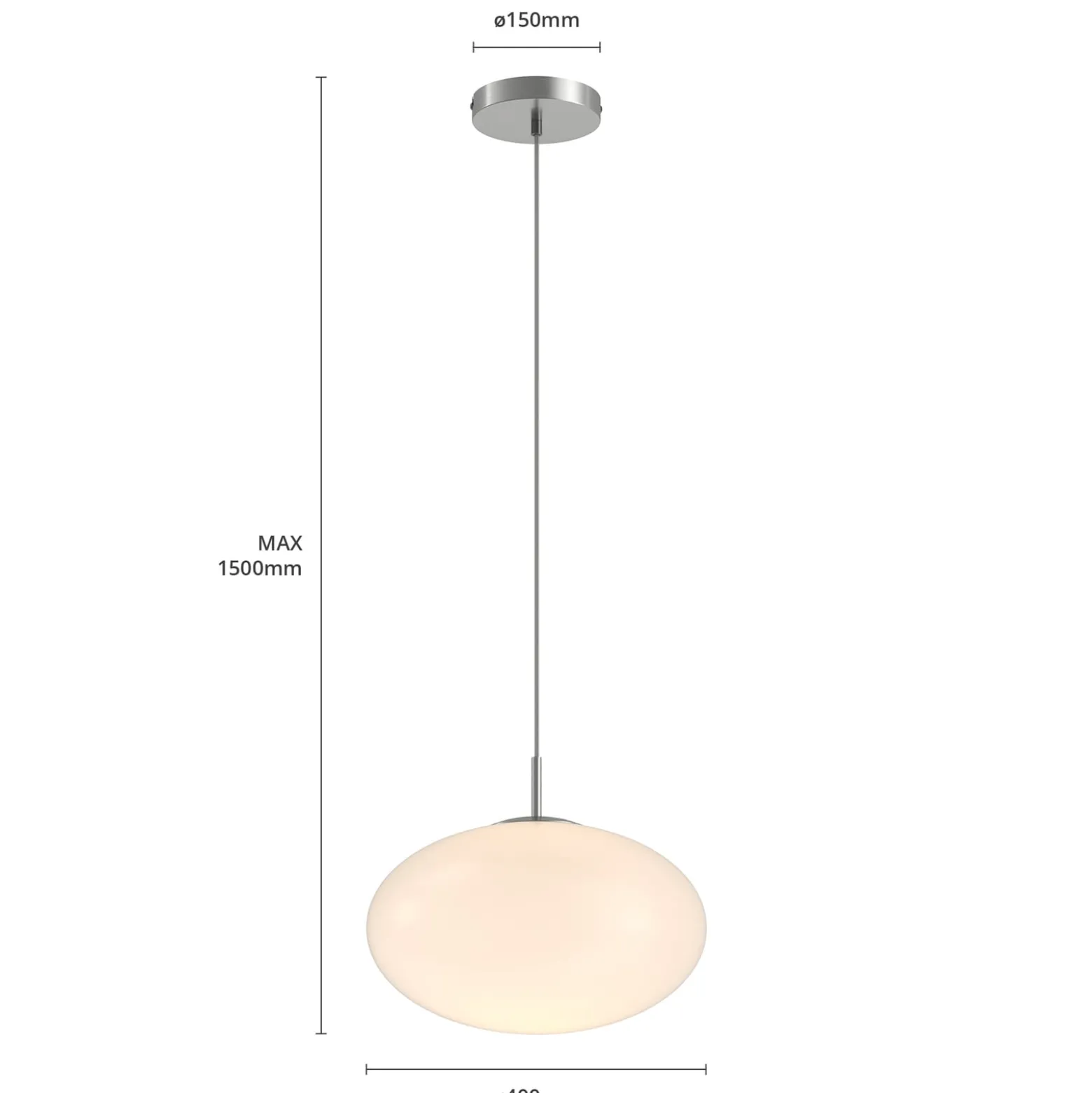 Lindby Riippuvalaisin Sonika, Ø 40 cm, nikkelin värinen, lasi, E27