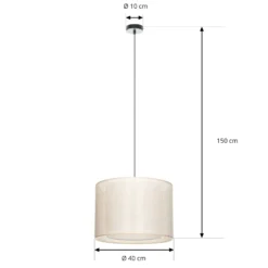 Lindby Riippuvalaisin Soula, Ø 40 cm, beige, muovia, E27