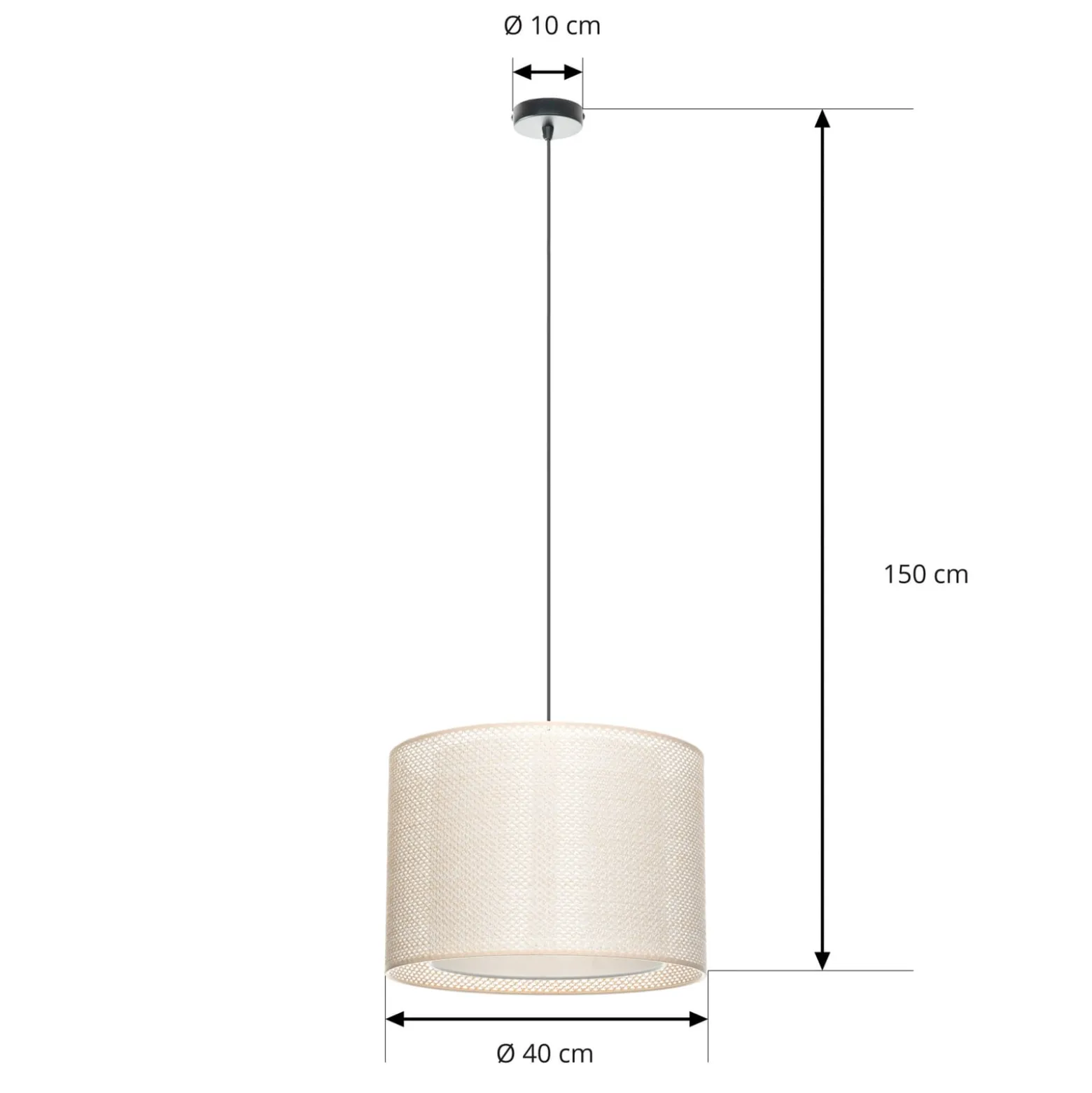Lindby Riippuvalaisin Soula, Ø 40 cm, beige, muovia, E27