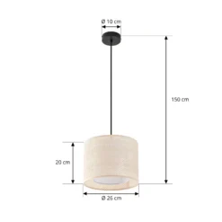 Lindby Riippuvalaisin Soula, Ø 26 cm, beige, muovia, E27