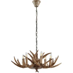 Lindby riippuvalaisin Tejask, Ø 70 cm, 6 valoa, sarvi, E14