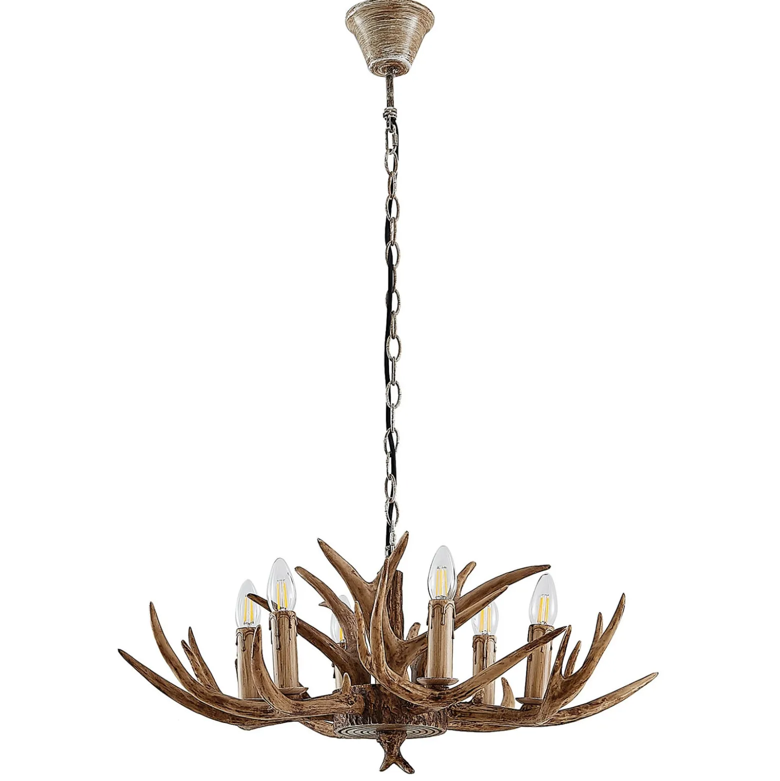 Lindby riippuvalaisin Tejask, Ø 70 cm, 6 valoa, sarvi, E14