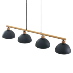 Lindby riippuvalaisin Tirzana, 4-valo, musta, metalli, puu