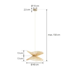 Lindby riippuvalaisin Valdorin, beige, paperi, Ø 40 cm, E27