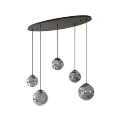 Lindby Riippuvalaisin Valentina, E27, 125.5cm korkea, harmaa, lasi