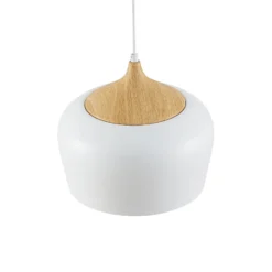 Lindby riippuvalaisin Vilsera, valkoinen, metalli/puu, 26 cm, E27