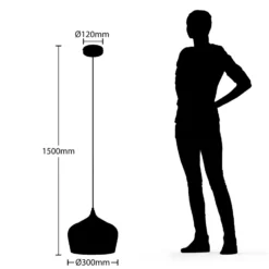 Lindby riippuvalaisin Vilsera, valkoinen, metalli/puu, 26 cm, E27