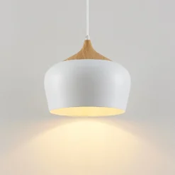 Lindby riippuvalaisin Vilsera, valkoinen, metalli/puu, 26 cm, E27