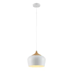 Lindby riippuvalaisin Vilsera, valkoinen, metalli/puu, 26 cm, E27