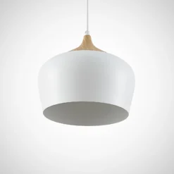 Lindby riippuvalaisin Vilsera, valkoinen, metalli/puu, 26 cm, E27