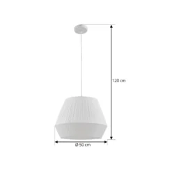 Lindby Riippuvalaisin Vitore, Ø 40 cm, tekstiili, valkoinen