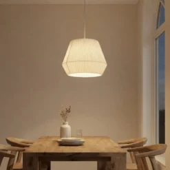 Lindby Riippuvalaisin Vitore, Ø 40 cm, tekstiili, valkoinen