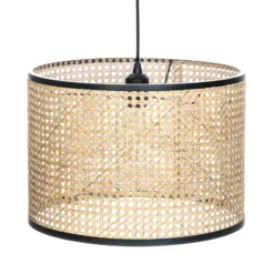 Lindby Riippuvalaisin Yaelle, Ø 40 cm, rottinki, musta, E27