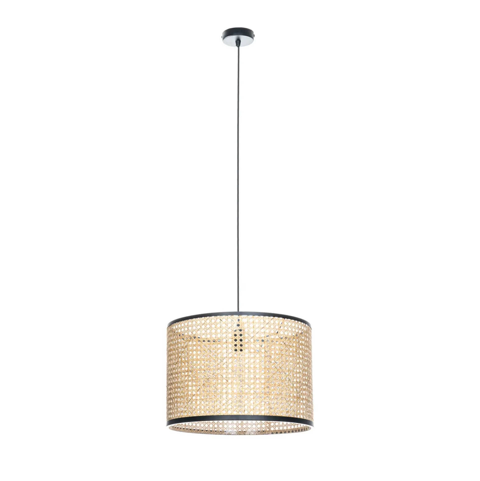 Lindby Riippuvalaisin Yaelle, Ø 40 cm, rottinki, musta, E27