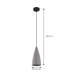 Lindby Riippuvalo Sanne, harmaa, betoni, Ø 15 cm, E27
