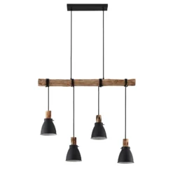 Lindby riipusvalaisin Trebale, E14, Ø 15 cm, 4-valo, puuta