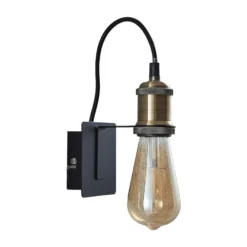 Lindby seinävalaisin Aurella, korkeus 16 cm, antiikkimessinki, metallia