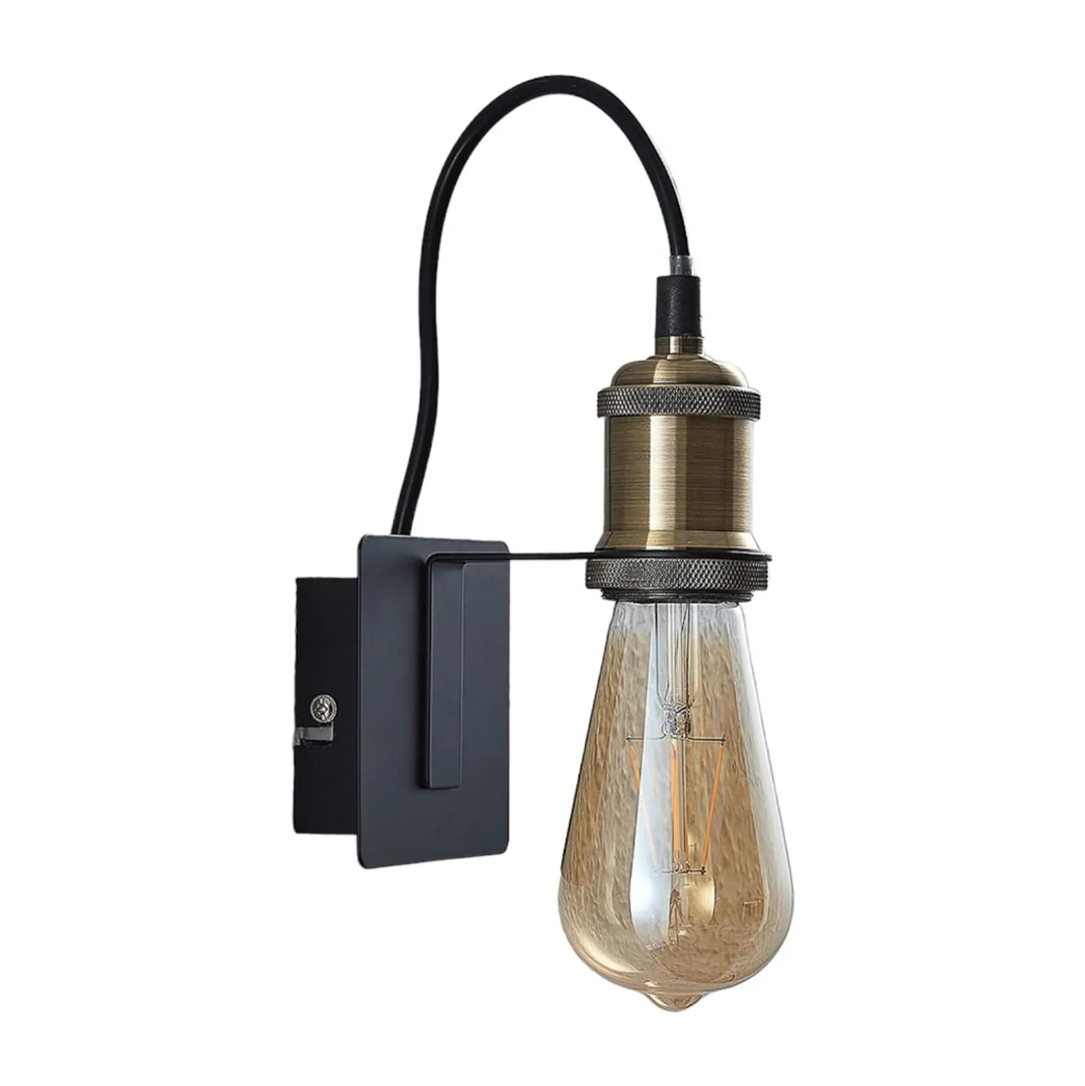 Lindby seinävalaisin Aurella, korkeus 16 cm, antiikkimessinki, metallia