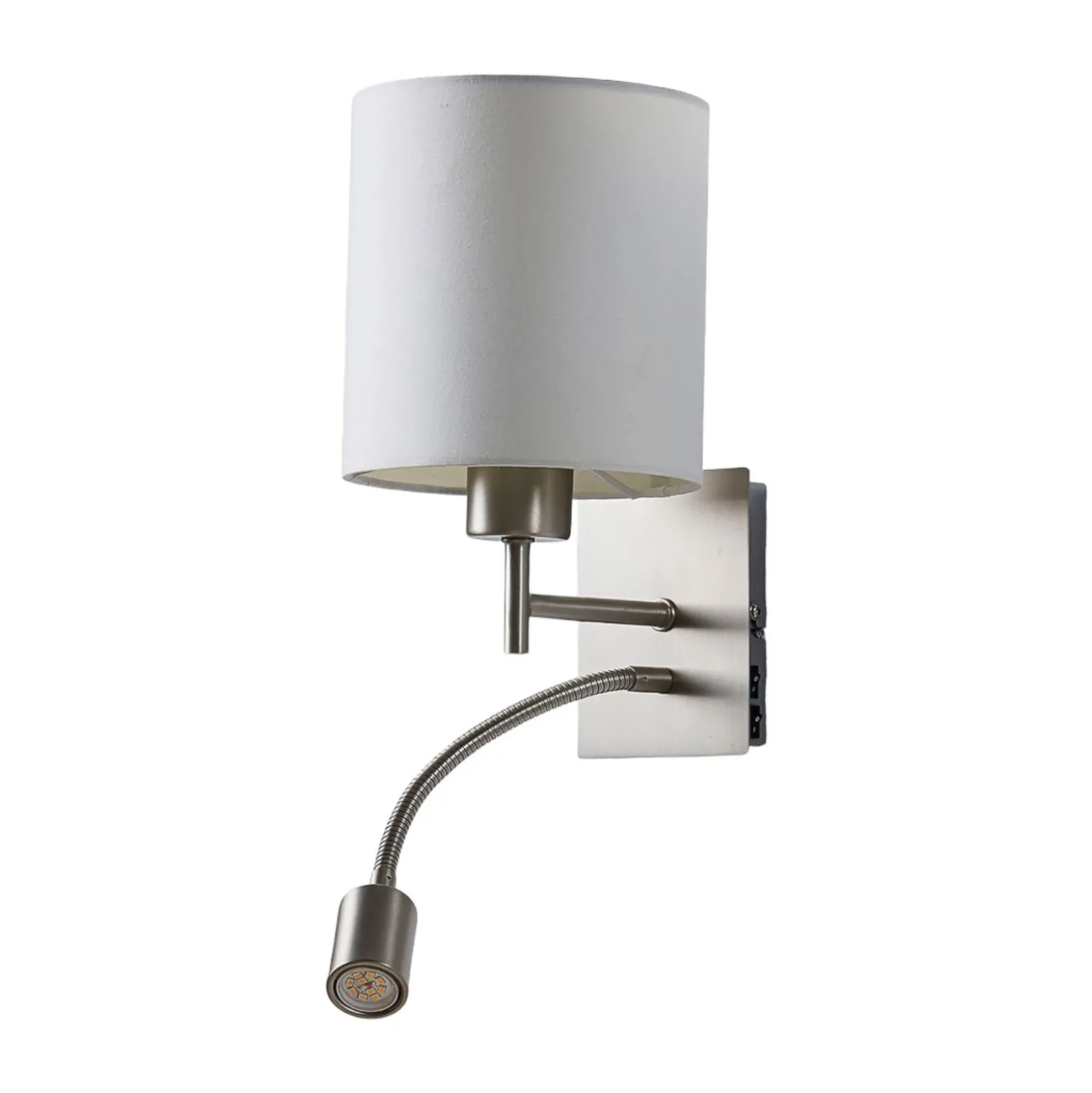 Lindby seinävalaisin Camilo, nikkelin värinen, LED-lukuvalo, 28 cm