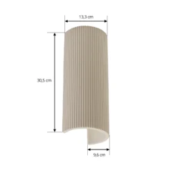 Lindby seinävalaisin Colja, pyöreä, korkeus 30,5 cm, kipsi, beige