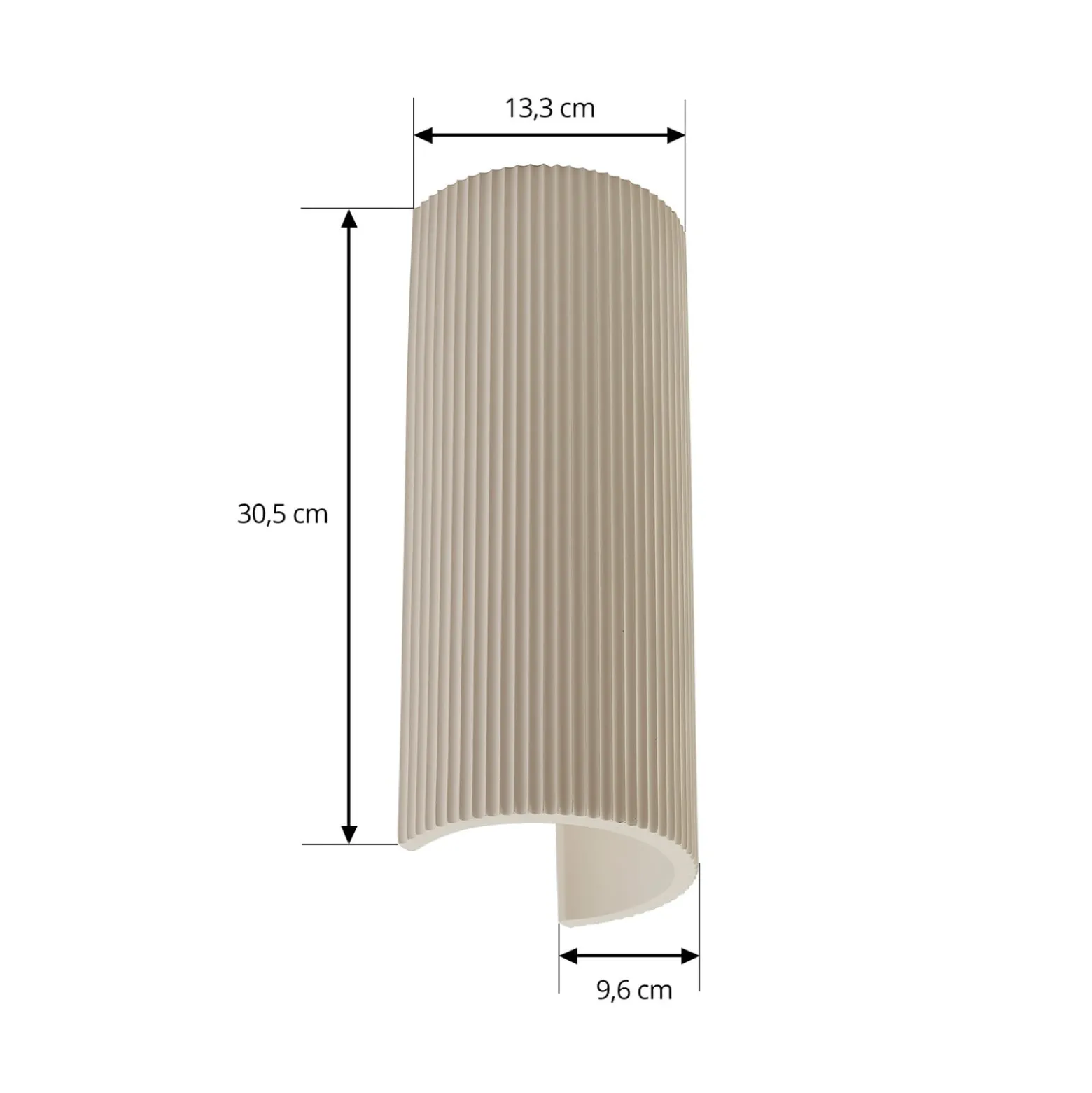 Lindby seinävalaisin Colja, pyöreä, korkeus 30,5 cm, kipsi, beige