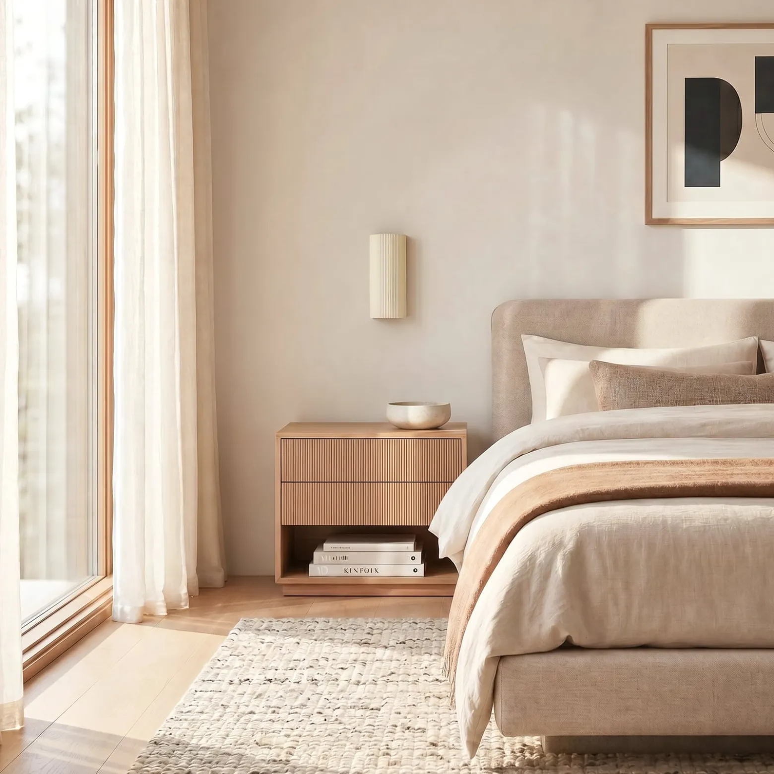 Lindby seinävalaisin Colja, pyöreä, korkeus 30,5 cm, kipsi, beige