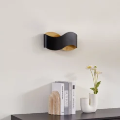 Lindby seinävalaisin Dailin, musta/kulta, 30 cm, metalli