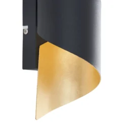 Lindby seinävalaisin Desirio, musta/kulta, 24cm, metallia