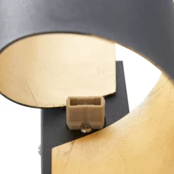 Lindby seinävalaisin Desirio, musta/kulta, 24cm, metallia