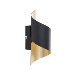 Lindby seinävalaisin Desirio, musta/kulta, 24cm, metallia