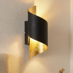Lindby seinävalaisin Desirio, musta/kulta, 24cm, metallia