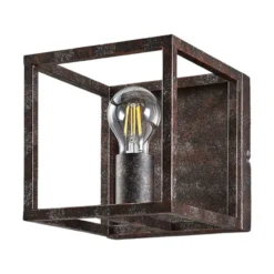 Lindby seinävalaisin Emin, leveys 18 cm, ruosteenvärinen, metallia
