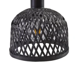 Lindby seinävalaisin Eskil, Ø 18,5 cm, musta, bambu