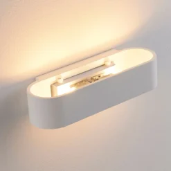 Lindby seinävalaisin Fioni, valkoinen, kipsi, G9, 6,5 cm, maalattavissa