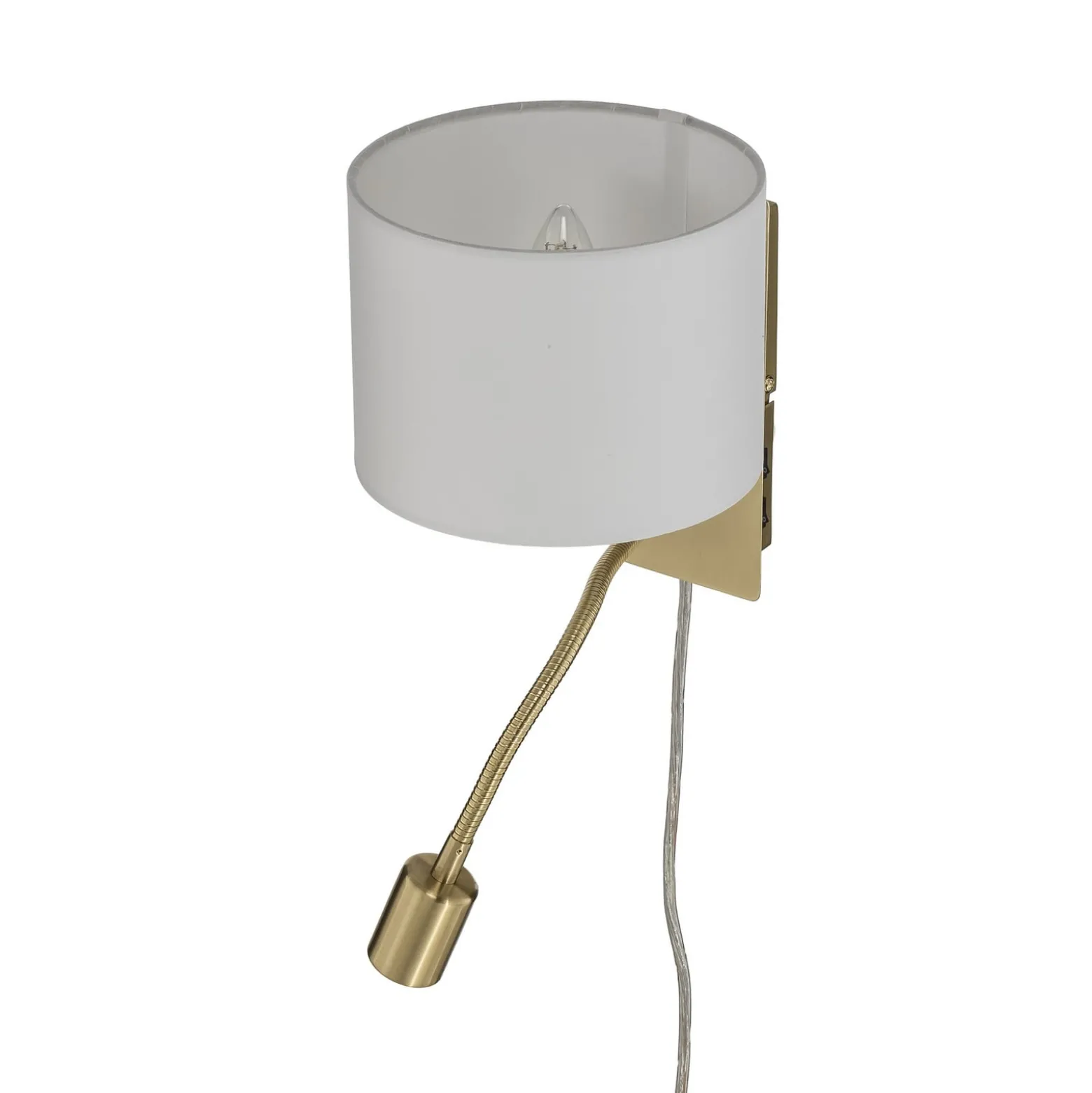 Lindby seinävalaisin Florens, messinki, LED-lukulamppu, 23,5 cm