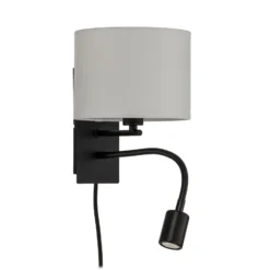Lindby seinävalaisin Florens, musta, LED-lukulamppu, 23,5 cm