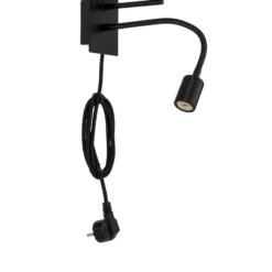 Lindby seinävalaisin Florens, musta, LED-lukulamppu, 23,5 cm