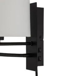 Lindby seinävalaisin Florens, musta, LED-lukulamppu, 23,5 cm