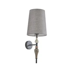 Lindby seinävalaisin Haldorin, harmaa/musta, tekstiili, 58 cm