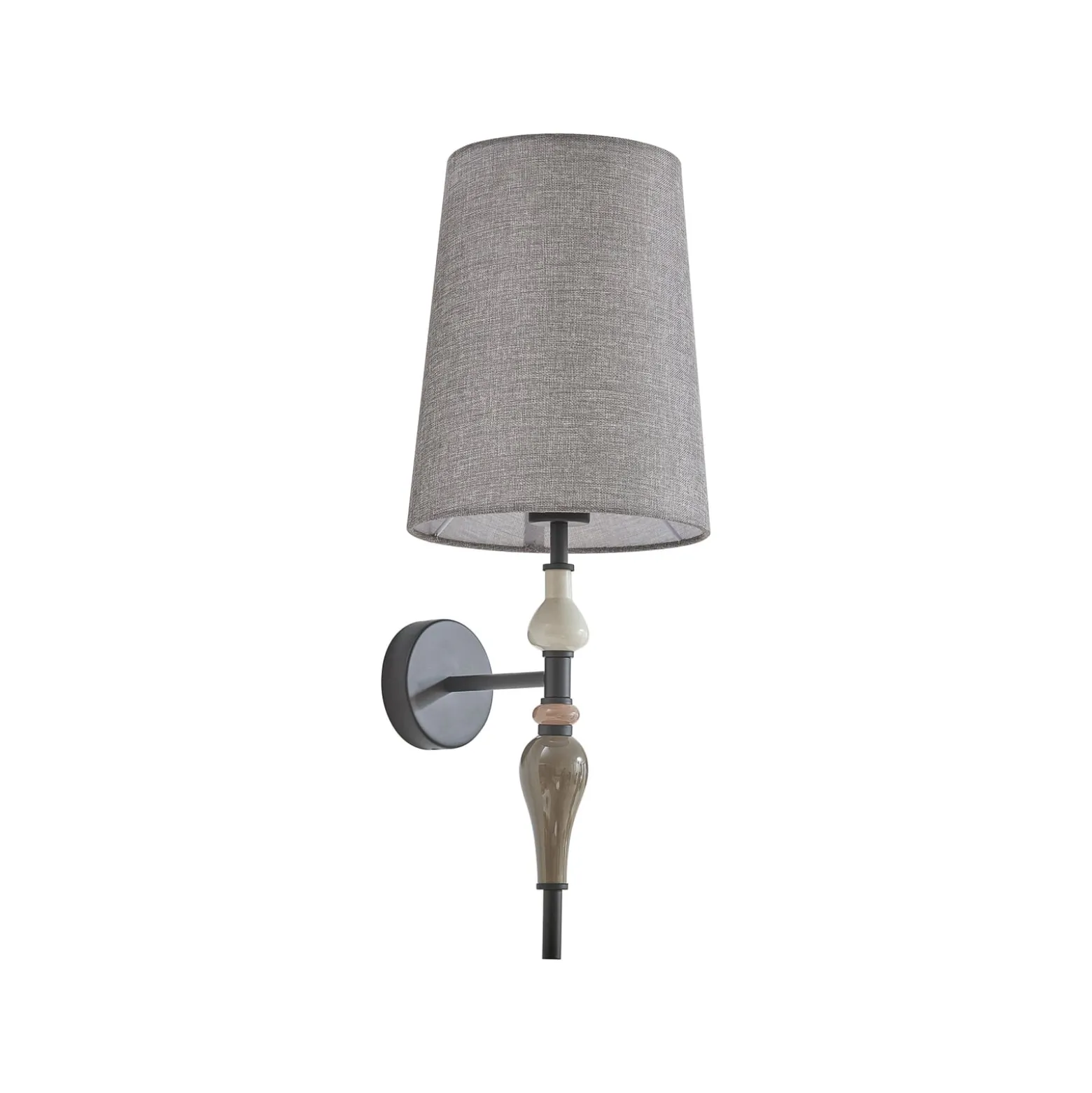 Lindby seinävalaisin Haldorin, harmaa/musta, tekstiili, 58 cm