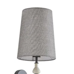 Lindby seinävalaisin Haldorin, harmaa/musta, tekstiili, 58 cm