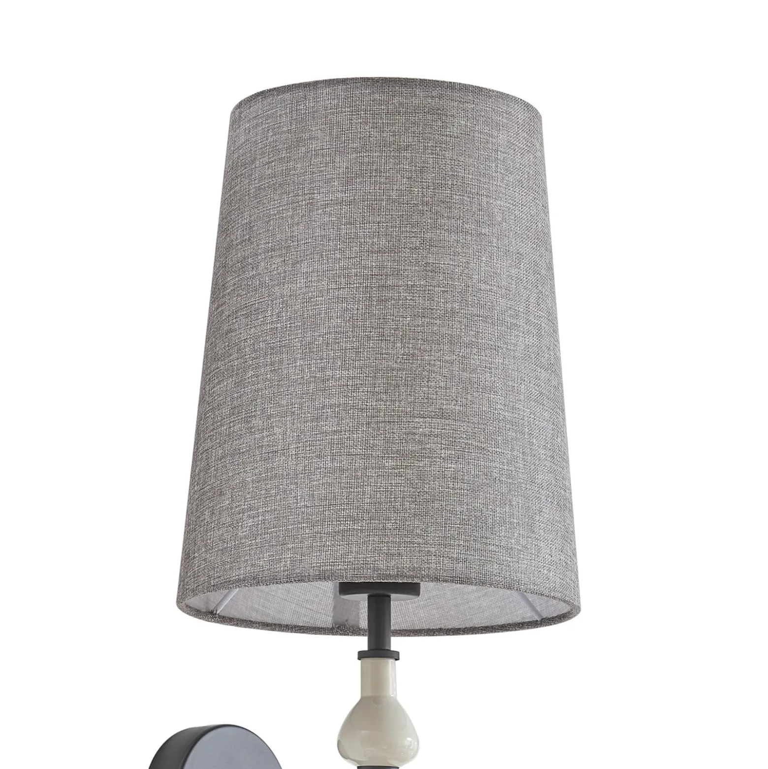 Lindby seinävalaisin Haldorin, harmaa/musta, tekstiili, 58 cm