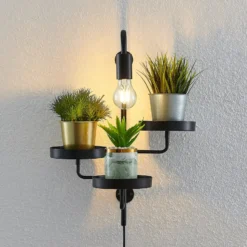 Lindby seinävalaisin Hanjo, korkeus 50 cm, musta, metallia