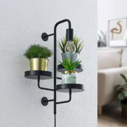 Lindby seinävalaisin Hanjo, korkeus 50 cm, musta, metallia