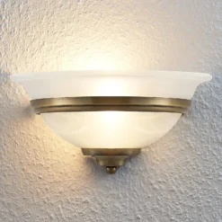Lindby seinävalaisin Irimia, 31 cm, vanha messinki, lasi