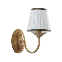 Lindby seinävalaisin Lumiel, kerma/messinki, tekstiili, 27cm