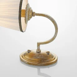 Lindby seinävalaisin Lumiel, kerma/messinki, tekstiili, 27cm