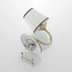 Lindby seinävalaisin Lumiel, kerma/messinki, tekstiili, 27cm