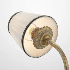 Lindby seinävalaisin Lumiel, kerma/messinki, tekstiili, 27cm