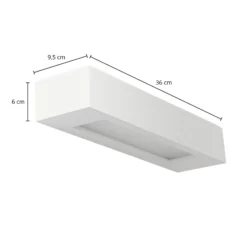 Lindby seinävalaisin Matteo, valkoinen, kipsi, 36 cm, E14, maalattava